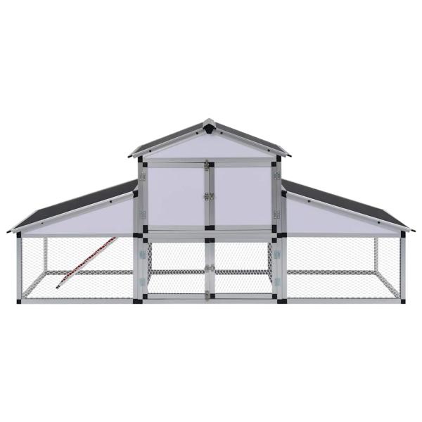 Hühnerstall mit Freilaufgehege und Nistkasten Aluminium