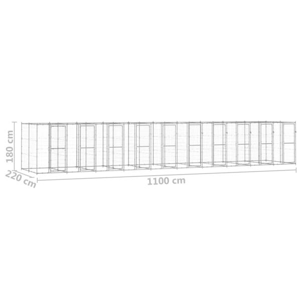Outdoor-Hundezwinger Verzinkter Stahl 24,2 m²