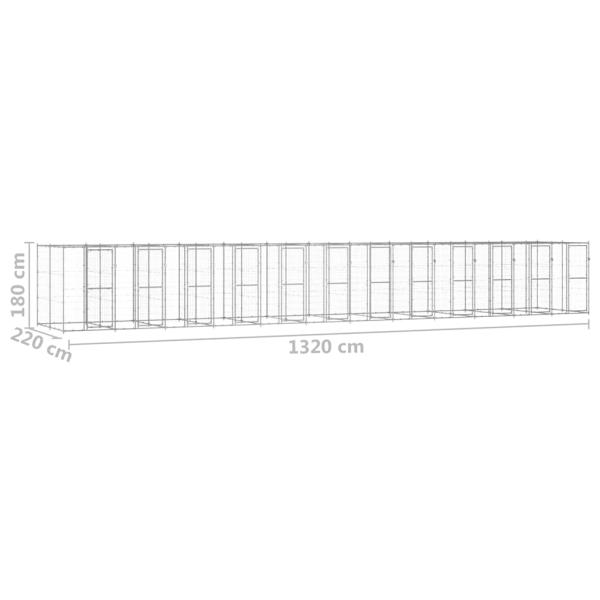 Outdoor-Hundezwinger Verzinkter Stahl 29,04 m²