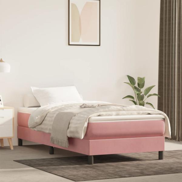 ARDEBO.de - Taschenfederkernmatratze Mittel Rosa 120x190x20 cm Samt