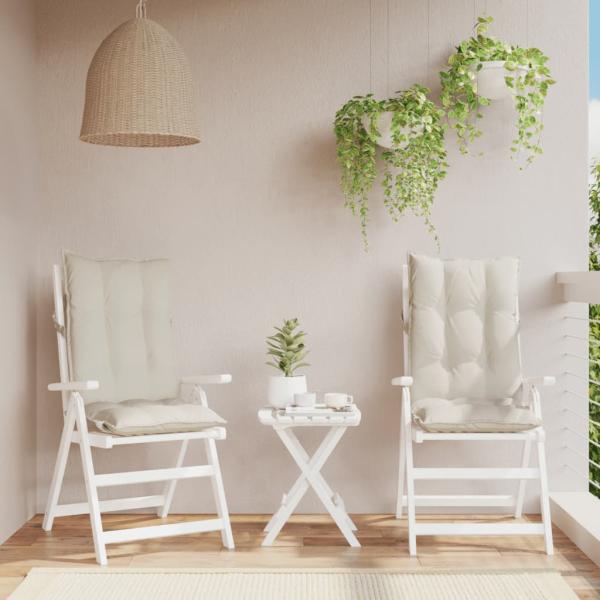 ARDEBO.de - Hochlehner-Auflagen 2 Stk. Creme Oxford-Gewebe