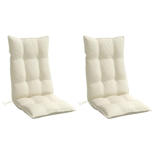Hochlehner-Auflagen 2 Stk. Creme Oxford-Gewebe