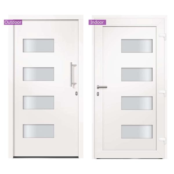 Haustür Aluminium und PVC Weiß 100x210 cm