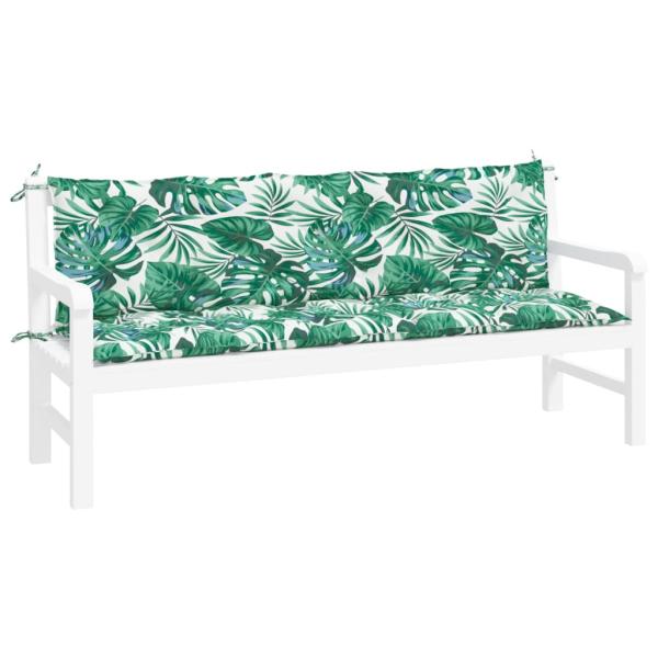 Gartenbank-Auflagen 2 Stk. Blattmuster 180x50x7cm Oxford-Gewebe