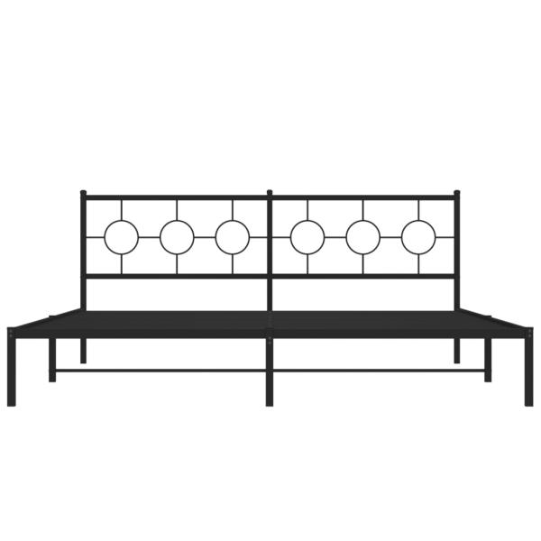 Bettgestell mit Kopfteil Metall Schwarz 193x203 cm