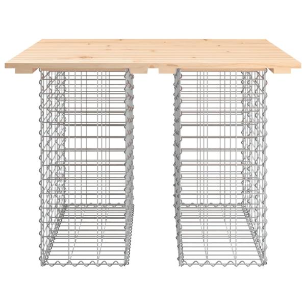 Gartentisch aus Gabionen 100x102x72 cm Massivholz Kiefer