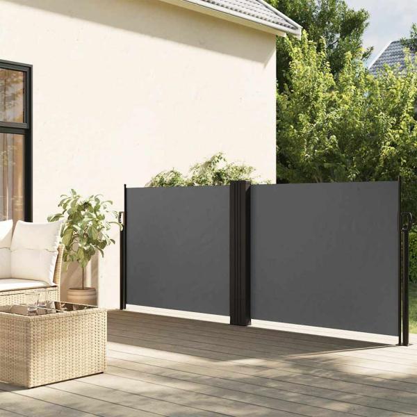 ARDEBO.de - Seitenmarkise Ausziehbar Anthrazit 120x600 cm