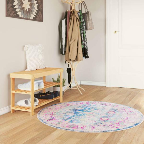 ARDEBO.de - Teppich Waschbar Mehrfarbig Ø 120 cm