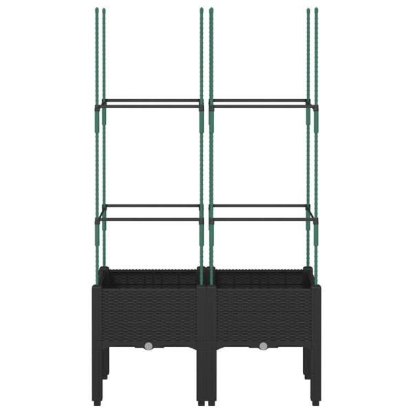 Pflanzkübel mit Rankgitter Schwarz 80x40x142,5 cm PP