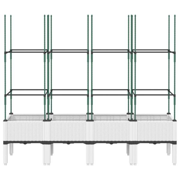 Pflanzkübel mit Rankgitter Weiß 160x40x142,5 cm PP