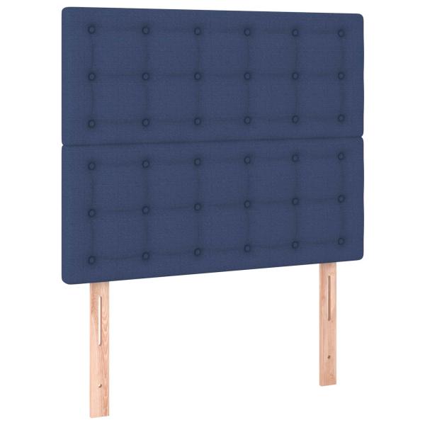 Boxspringbett mit Matratze Blau 120x190 cm Stoff
