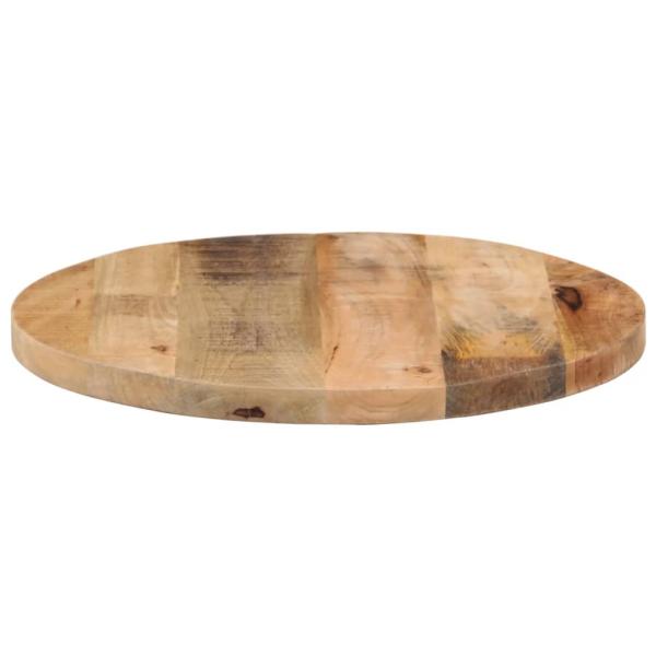 Tischplatte Ø 50x2,5 cm Rund Raues Massives Mangoholz