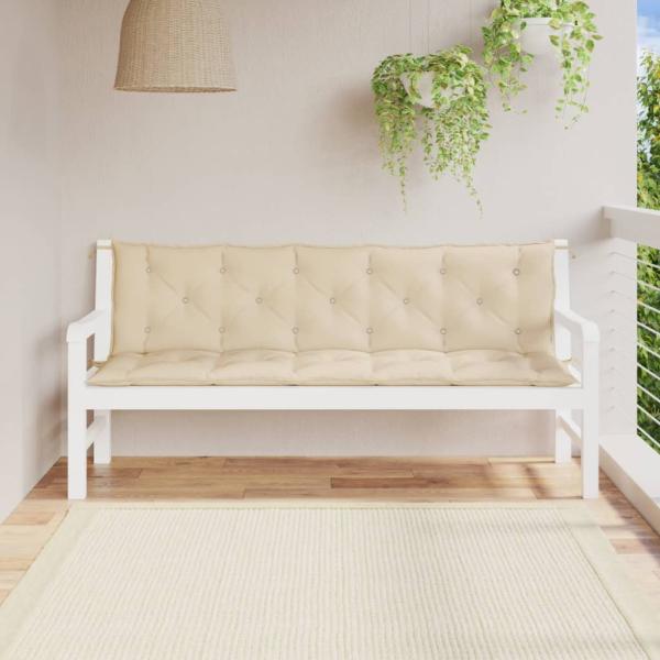 ARDEBO.de - Gartenbank-Auflagen 2 Stk. Beige 180x50x7 cm Oxford-Gewebe