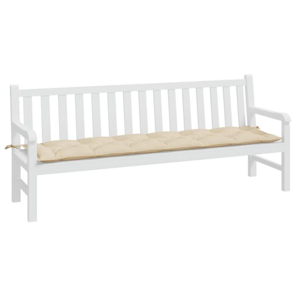 Gartenbank-Auflage Beige 200x50x7 cm Oxford-Gewebe