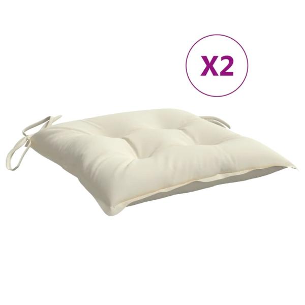 Stuhlkissen 2 Stk. Cremeweiß 50x50x7 cm Oxford-Gewebe