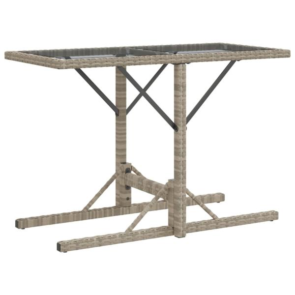 3-tlg. Bistro-Set mit Kissen Hellgrau Poly Rattan