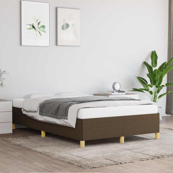 ARDEBO.de - Bettgestell ohne Matratze Dunkelbraun 120x190 cm Stoff