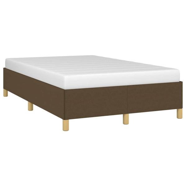 Bettgestell ohne Matratze Dunkelbraun 120x190 cm Stoff