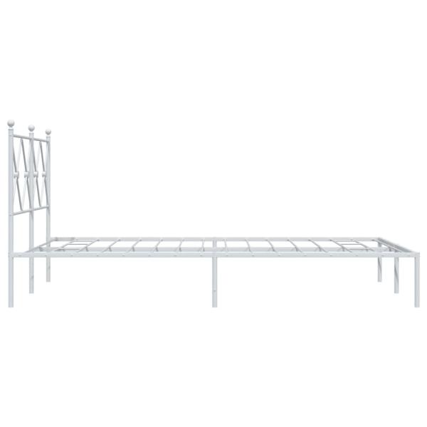 Bettgestell mit Kopfteil Metall Weiß 120x190 cm