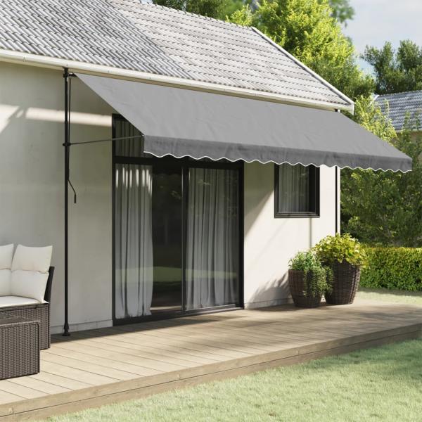 ARDEBO.de - Markisenvolant Anthrazit Gestreift 450 cm