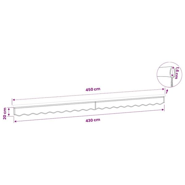 Markisenvolant Anthrazit Gestreift 450 cm