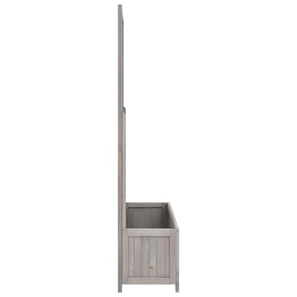 Pflanzkübel mit Spalier Grau 70x30x135 cm Massivholz Tanne