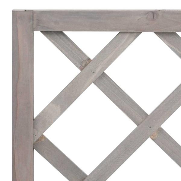 Pflanzkübel mit Spalier Grau 70x30x135 cm Massivholz Tanne