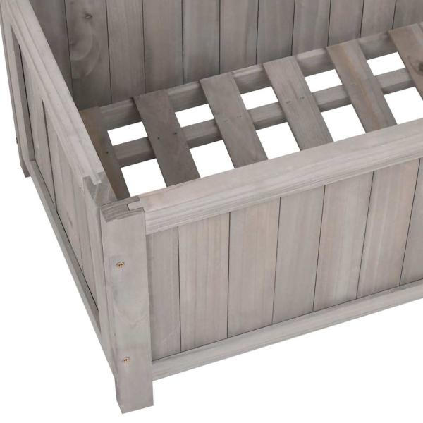 Pflanzkübel mit Spalier Grau 70x30x135 cm Massivholz Tanne