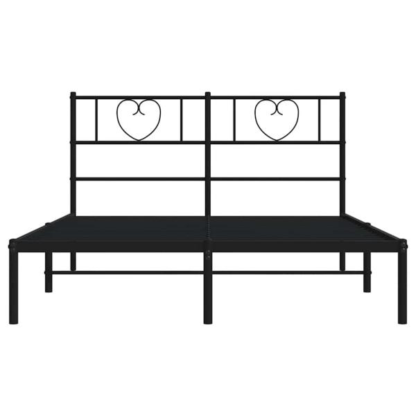 Bettgestell mit Kopfteil Metall Schwarz 160x200 cm