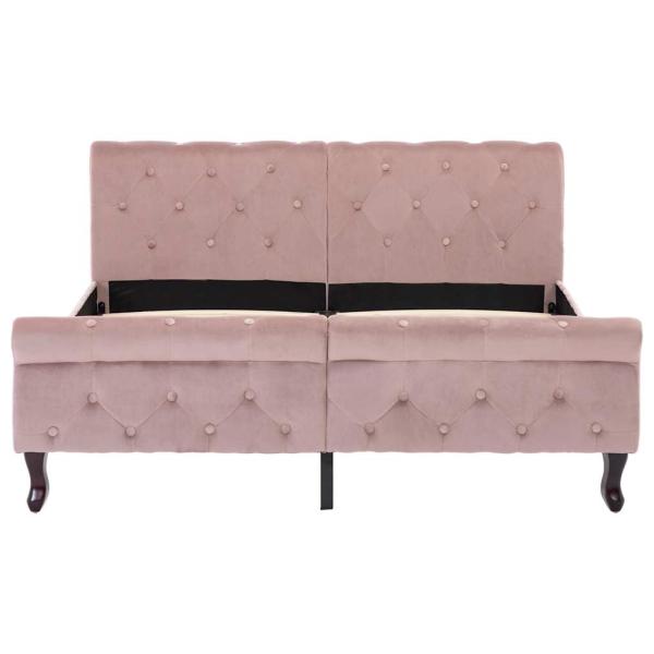 Bettgestell Rosa Samt 140x200 cm