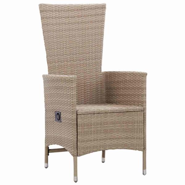 Gartenst?hle 2 Stk. mit Auflagen Poly Rattan Beige