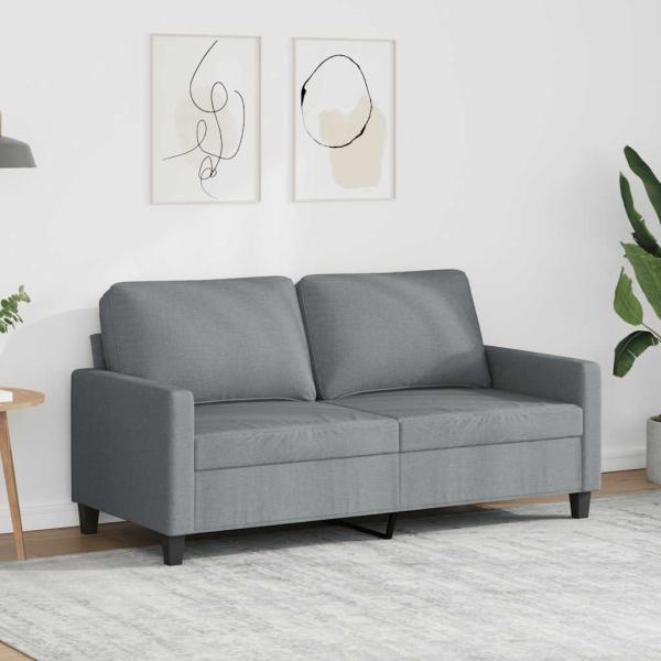 ARDEBO.de - 2-Sitzer-Sofa Hellgrau 140 cm Stoff