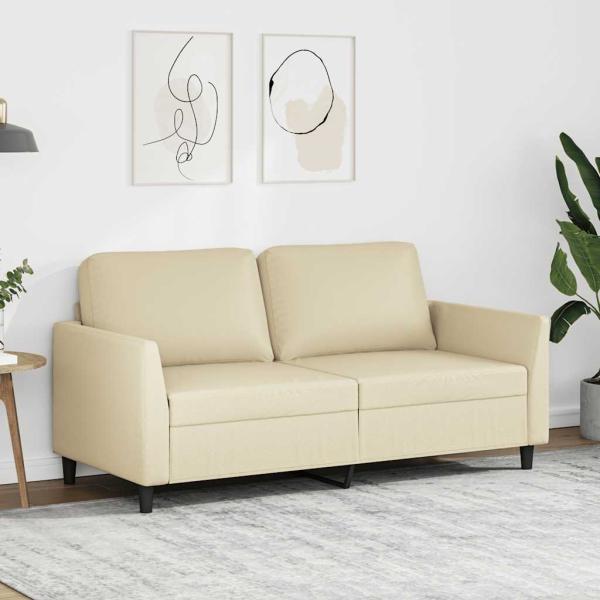 ARDEBO.de - 2-Sitzer-Sofa Creme 140 cm Kunstleder