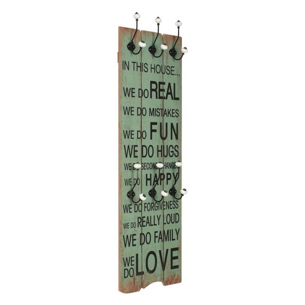 ARDEBO.de - Wandgarderobe mit 6 Haken 120x40 cm HAPPY LOVE