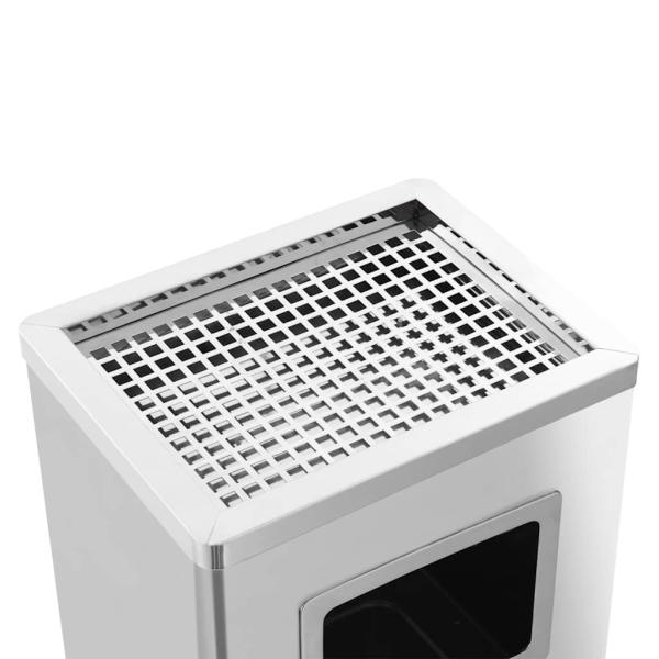 Mülleimer mit Aschenbecher 45 L Edelstahl