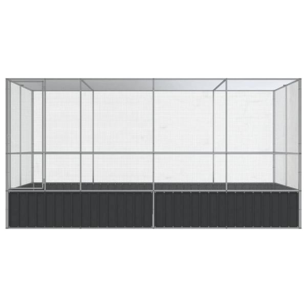 Voliere mit Erweiterung Silber 418 x 207 x 212 cm Stahl