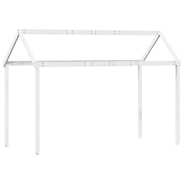 Hochbett mit Dach Weiß 90x190 cm Massivholz Kiefer