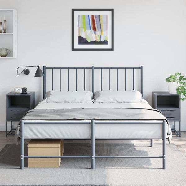 ARDEBO.de - Nachttische 2 Stk. Anthrazit 36x39x60,5 cm Stahl