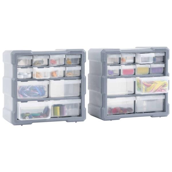 Multi-Schubladen-Organizer 2 Stk. 12 Schubladen 26,5x16x26 cm