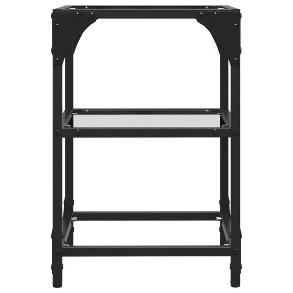 Couchtisch mit Glasplatte Transparent 30x30x45 cm Stahl