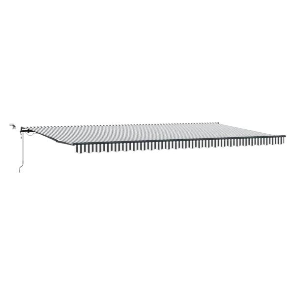 Markise Automatisch mit LEDs Anthrazit & Weiß 600x300 cm