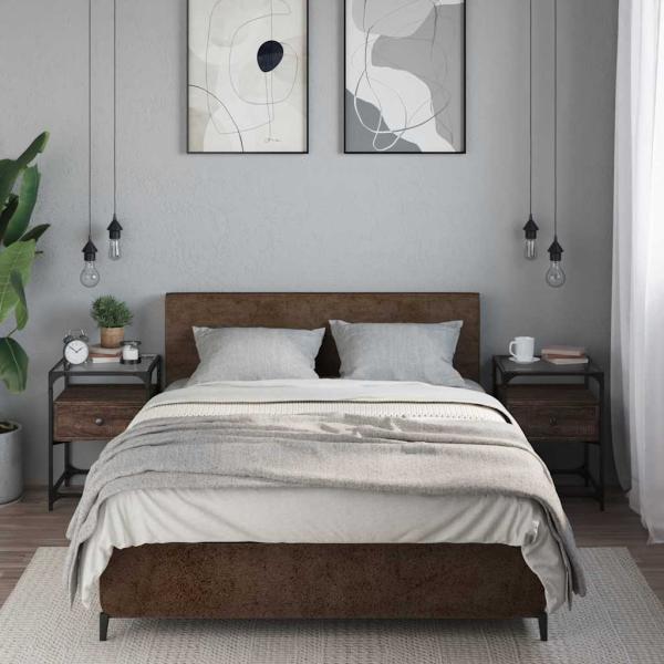 ARDEBO.de - Nachttische 2 Stk. Braun Eichen-Optik 40x40x55 cm Holzwerkstoff