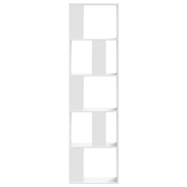 Bücherregal 5 Böden Weiß 45x23,5x162,5 cm Holzwerkstoff