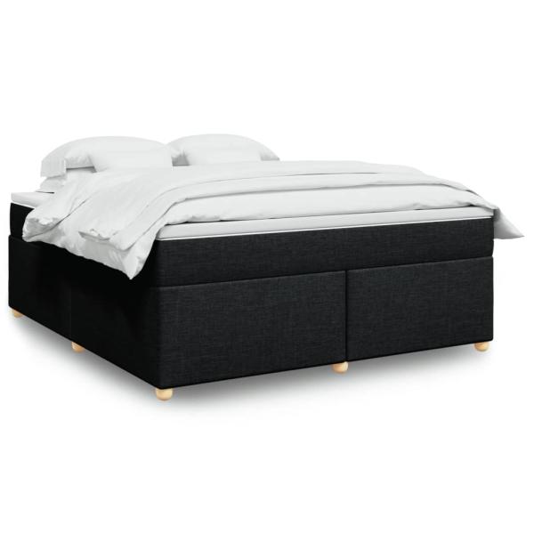 ARDEBO.de - Boxspringbett mit Matratze Schwarz 180x200 cm Stoff