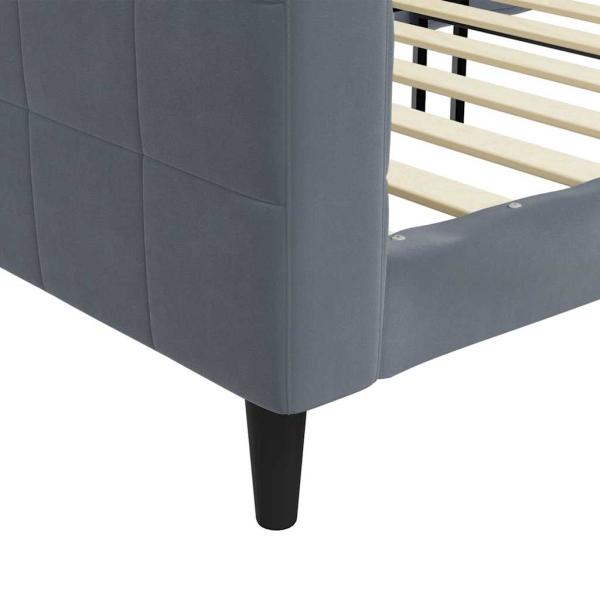 Tagesbett Dunkelgrau 90x190 cm Samt