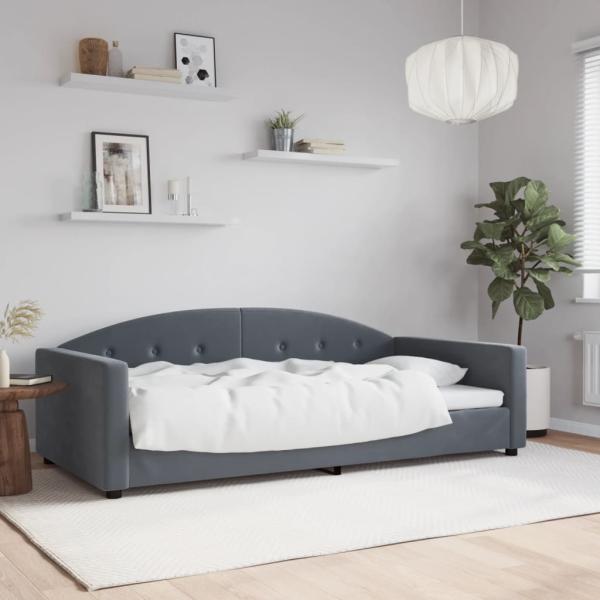ARDEBO.de - Tagesbett Dunkelgrau 100x200 cm Samt