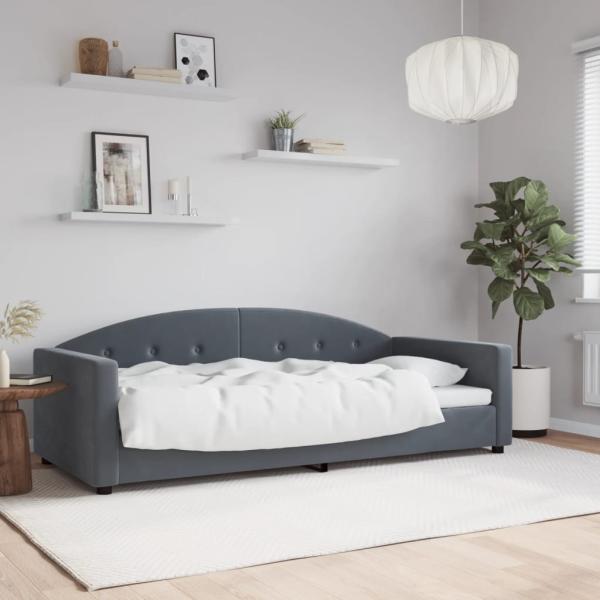 ARDEBO.de - Tagesbett Dunkelgrau 90x190 cm Samt
