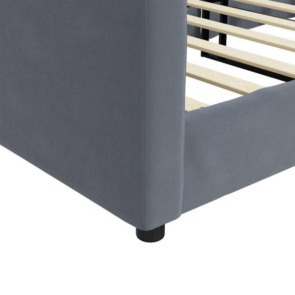 Tagesbett Dunkelgrau 90x190 cm Samt
