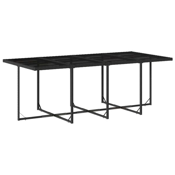 9-tlg. Garten-Essgruppe mit Kissen Schwarz Poly Rattan