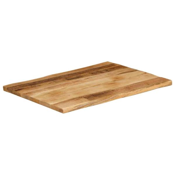 Tischplatte mit Baumkante 70x60x3,8 cm Raues Mango Massivholz
